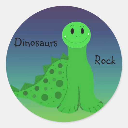 Sticker Rond Dinosaures Rock (Devant)