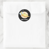 Sticker Rond Dinosnore Dinosaure Dormir Dinosaure Pun Dark BG (Sac)