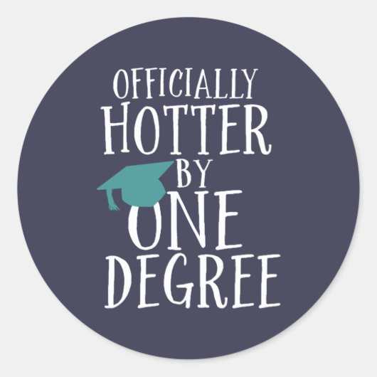 Sticker Rond Diplôme amusant officiellement Hotter par un diplô (Devant)