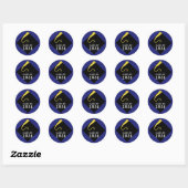 Sticker Rond Diplômé Bleu 2026 (Feuille)