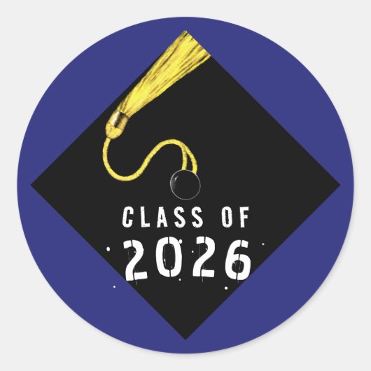 Sticker Rond Diplômé Bleu 2026 (Devant)