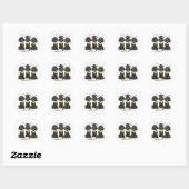 Sticker Rond Diplôme Chiens de caniche standard (Feuille)