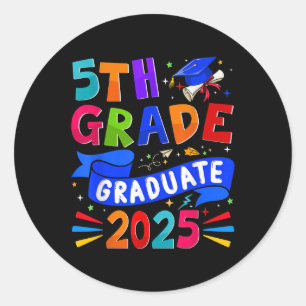 Sticker Rond Diplômé de 5e année 2025 Cl De 2025 Enfants