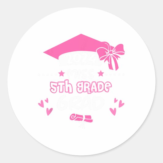 Sticker Rond Diplômé de 5e année Cl de 2024 (Devant)