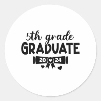 Sticker Rond Diplômé de 5e année Dernière journée de l'école se