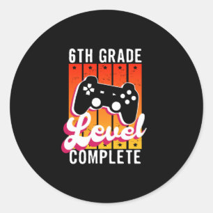 Sticker Rond Diplôme de 6e année de gamer