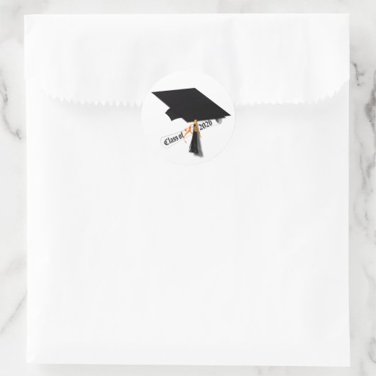 Sticker Rond Diplôme de casquette de 2026 (Sac)