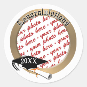 Sticker Rond Diplôme de Casquette de deuxième cycle - Photo Gra