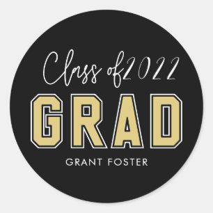 Sticker Rond Diplôme de couleur modifiable de la Varsity Pride