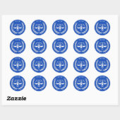 Sticker Rond Diplôme de faculté de droit créative (Feuille)