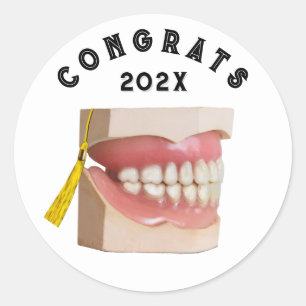 Sticker Rond Diplôme de fin d'études de l'école dentaire