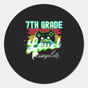 Sticker Rond Diplôme de gamer de 6e année