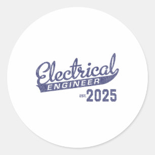 Sticker Rond Diplôme de génie électrique 2025 1