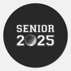 Sticker Rond Diplômé de golf senior golfique promotion 2025