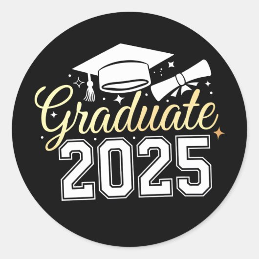 Sticker Rond Diplômé de la promotion 2025 (Devant)