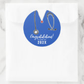 Sticker Rond Diplôme de l'école de soins infirmiers (Sac)