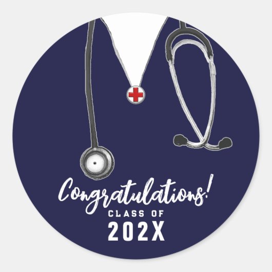 Sticker Rond Diplôme de l'école de soins infirmiers 2025 (Devant)