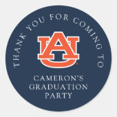 Sticker Rond Diplôme de l'Université d'Auburn - Auburn Tigers (Devant)