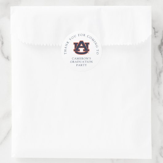 Sticker Rond Diplôme de l'Université d'Auburn | Auburn Tigers (Sac)