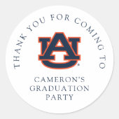 Sticker Rond Diplôme de l'Université d'Auburn | Auburn Tigers (Devant)