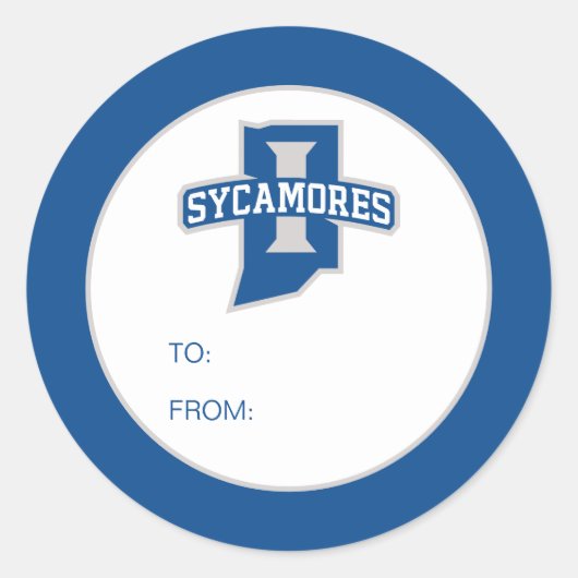 Sticker Rond Diplôme de l'Université d'État de l'Indiana (Devant)