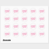 Sticker Rond Diplômé de maternelle écriture rose douce (Feuille)