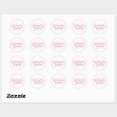 Sticker Rond Diplômé de maternelle écriture rose douce (Feuille)