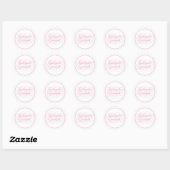 Sticker Rond Diplômé de maternelle écriture rose douce (Feuille)