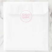 Sticker Rond Diplômé de maternelle écriture rose douce (Sac)