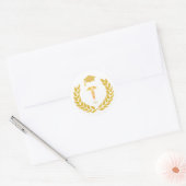 Sticker Rond Diplôme de médecin avec monogramme et doré (Enveloppe)