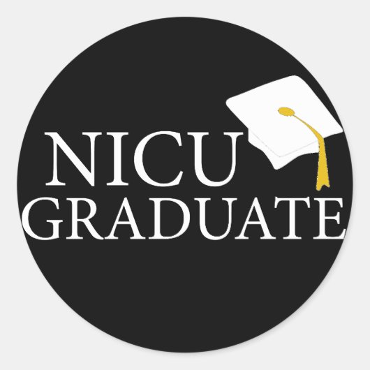 Sticker Rond Diplômé de NICU (Devant)