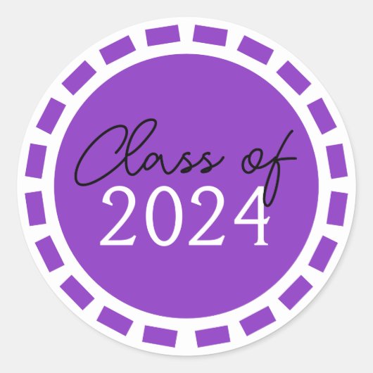 Sticker Rond Diplôme de ruban de film violet et blanc (Devant)