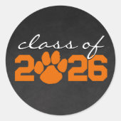 Sticker Rond Diplôme de tableau noir à empreinte de patte orang (Devant)