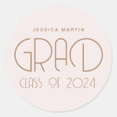 Sticker Rond Diplôme de typographie moderne  (Devant)