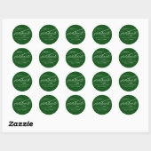 Sticker Rond Diplôme d'écriture élégante moderne verte (Feuille)