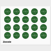Sticker Rond Diplôme d'écriture élégante moderne verte (Feuille)