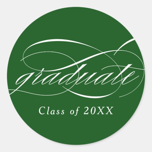 Sticker Rond Diplôme d'écriture élégante moderne verte (Devant)