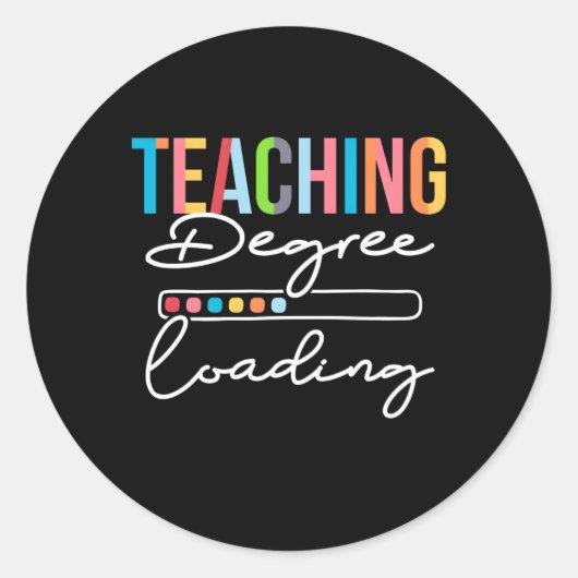 Sticker Rond Diplôme d'enseignement Chargement futur enseignant (Devant)