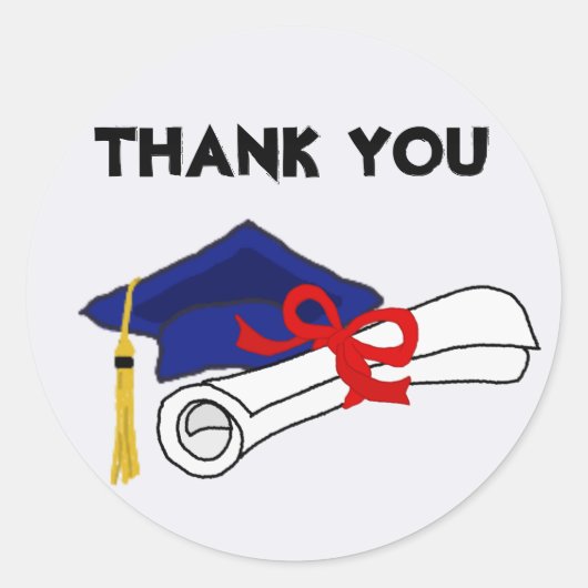 Sticker Rond Diplôme d'études supérieures Merci (Devant)