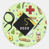 Sticker Rond Diplôme d'infirmière (Devant)