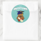 Sticker Rond diplôme d'ours en peluche - vous l'avez fait (Sac)