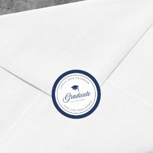 Sticker Rond Diplômé du script de panneau de couleur modifiable