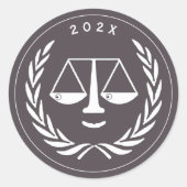 Sticker Rond Diplôme d'une école de droit d'avocat (Devant)