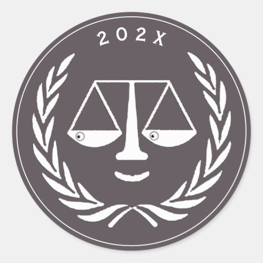 Sticker Rond Diplôme d'une école de droit d'avocat (Devant)