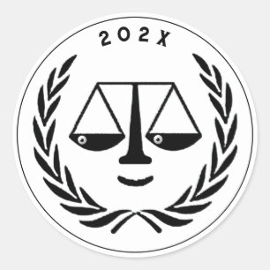 Sticker Rond Diplôme d'une école de droit d'avocat