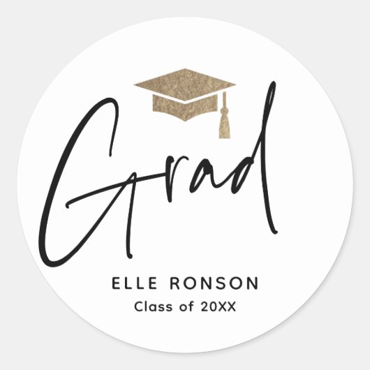 Sticker Rond Diplôme écriture moderne  (Devant)