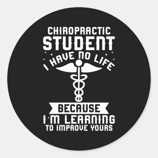 Sticker Rond Diplômé en chiropratique Chiropratique Diplômé en  (Devant)