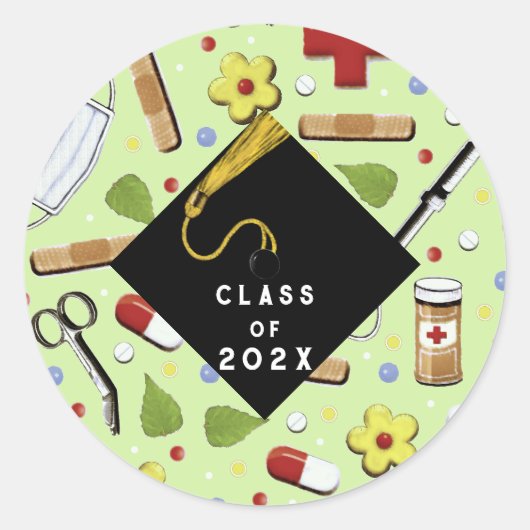 Sticker Rond Diplôme en infirmière 2025 (Devant)