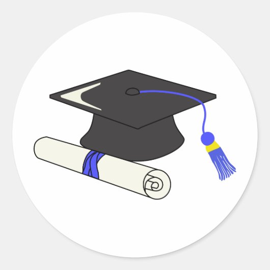 Sticker Rond Diplôme Et Diplôme (Devant)