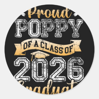 Sticker Rond Diplômé Fier Coquelicot D'une Cl 2026 Remise Des D